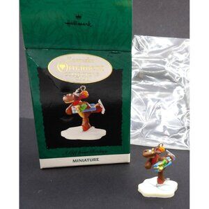 A Gift From Rodney Hallmark Miniature Christmas Ornament ©1995 Reindeer on Skate